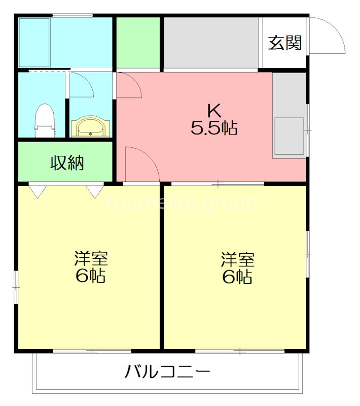 メゾンドボアⅢ棟 2F号室 間取り