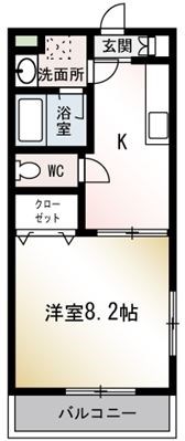 ジョワ ヴェルジェ  201号室 間取り
