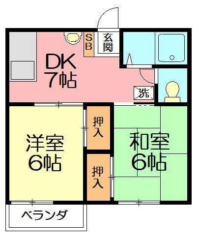 サンパーク 201号室 間取り