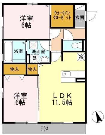 Ｋ・ｆｉｎｅｓ　A棟 303号室 間取り