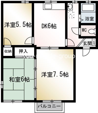 フレグランス御殿 102号室 間取り