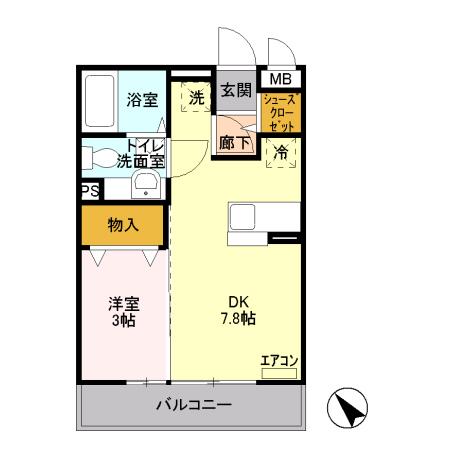 モン　レーヴ 102号室 間取り