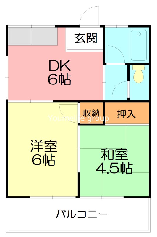 妻田荘 102号室 間取り