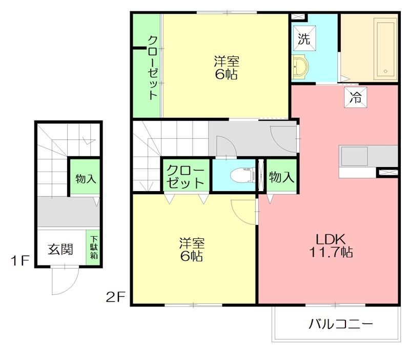 ソレイユ鴨宮 202号室 間取り
