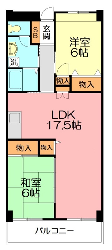 サンプラザ湘南 802号室 間取り