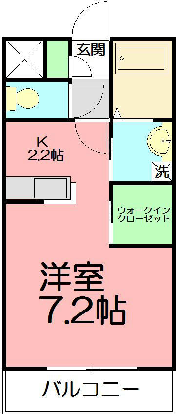 グランソレイユ　二子 206号室 間取り