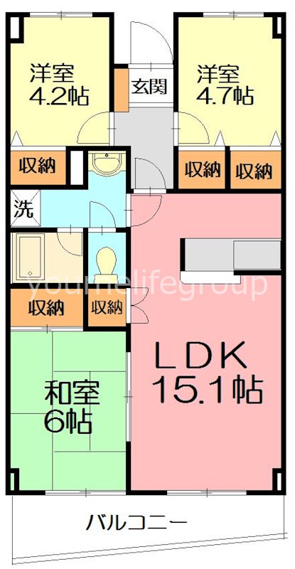 モリエーム鵠沼 302号室 間取り