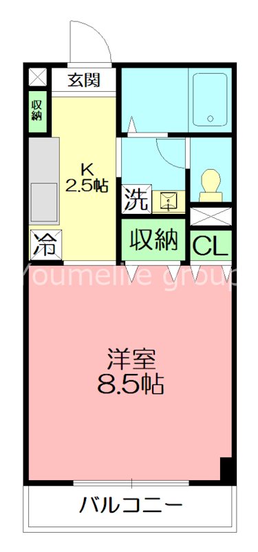 シュクレ大船 313号室 間取り