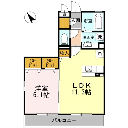 フォレストヒルズ 106号室 間取り