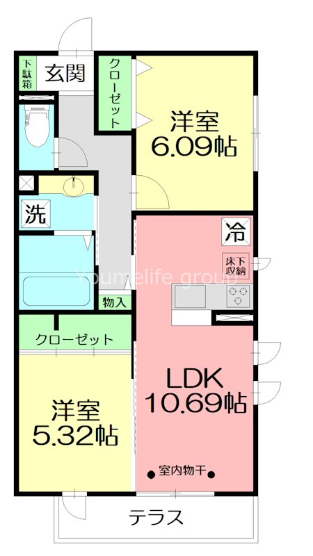 Ｇｒｅｅｎ　Ｈｉｌｌｓ　湘南　A棟 101号室 間取り
