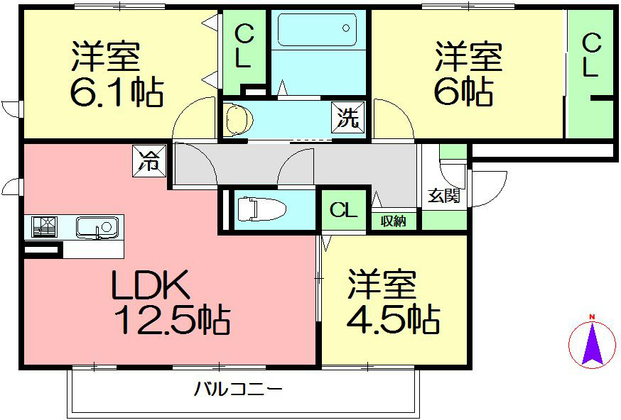 セレーソエステート 201号室 間取り