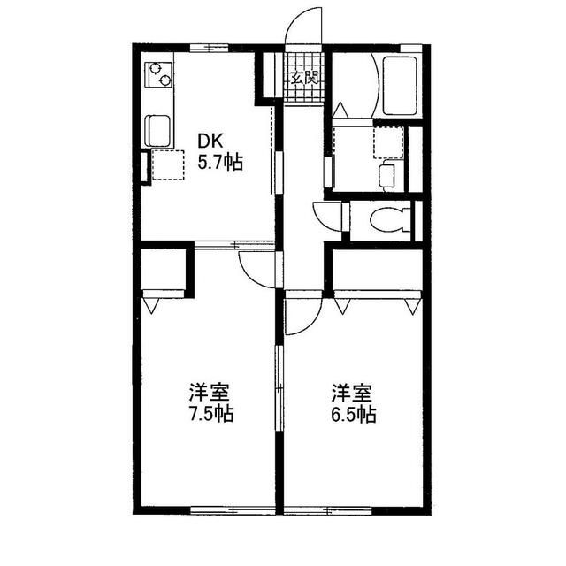 フローラ藤間 203号室 間取り