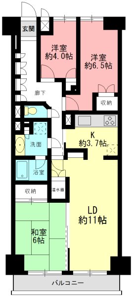 コスモ茅ヶ崎サザンヒル 405号室 間取り