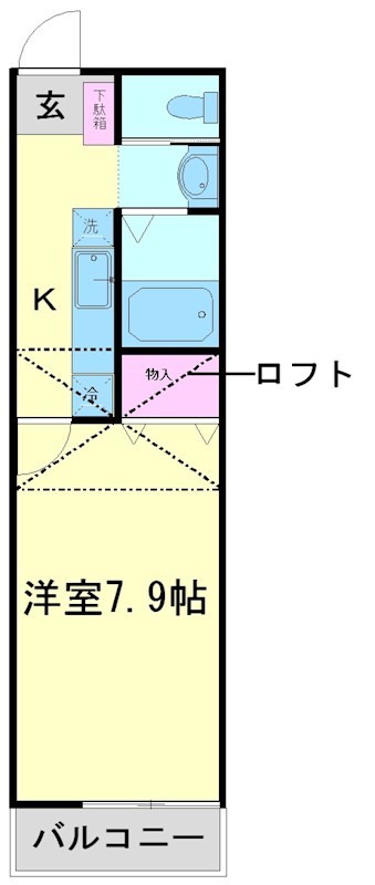 アンモードイグサ1 204号室 間取り