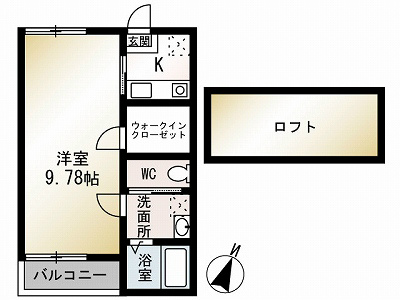 ピオニール 204号室 間取り