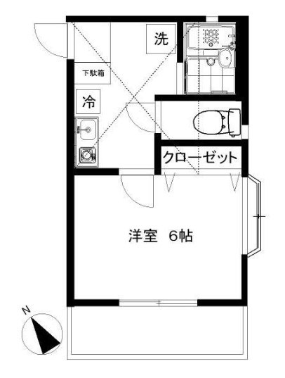 サンカレッジ六会 101号室 間取り