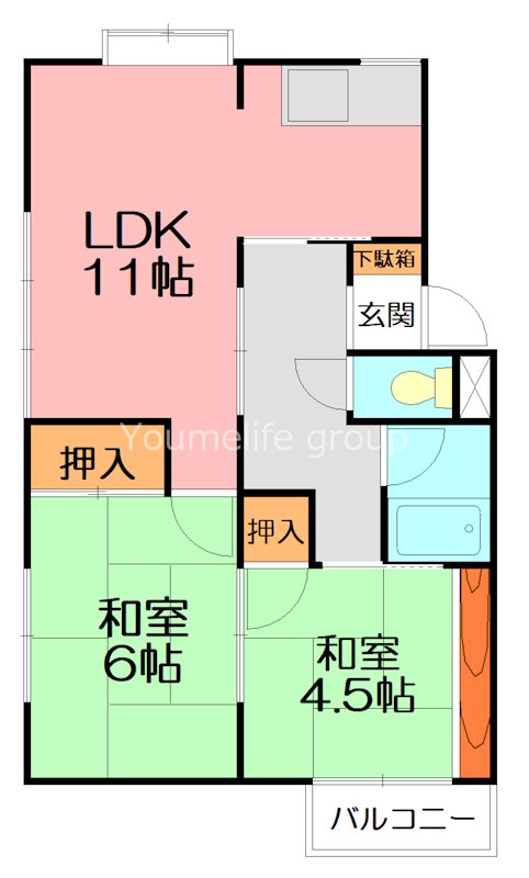 サニィプレイス 105号室 間取り