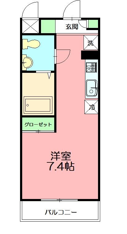 カレッジテラス東海大学前Ｂ棟 202号室 間取り