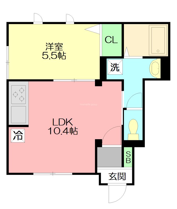 マロンハイム 101号室 間取り