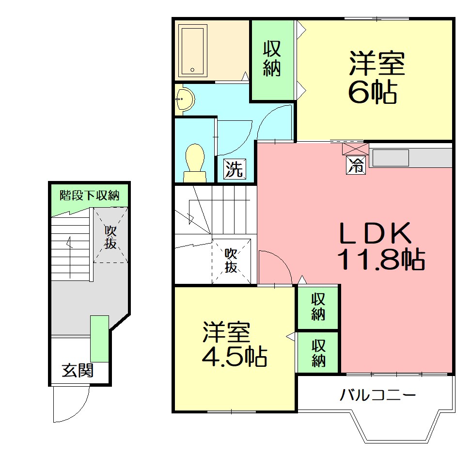 アンソレイユ 202号室 間取り