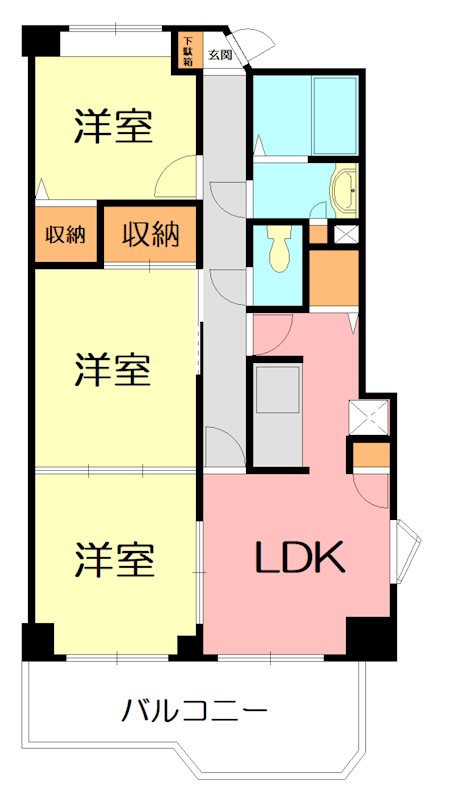 内藤マンションA棟 205号室 間取り