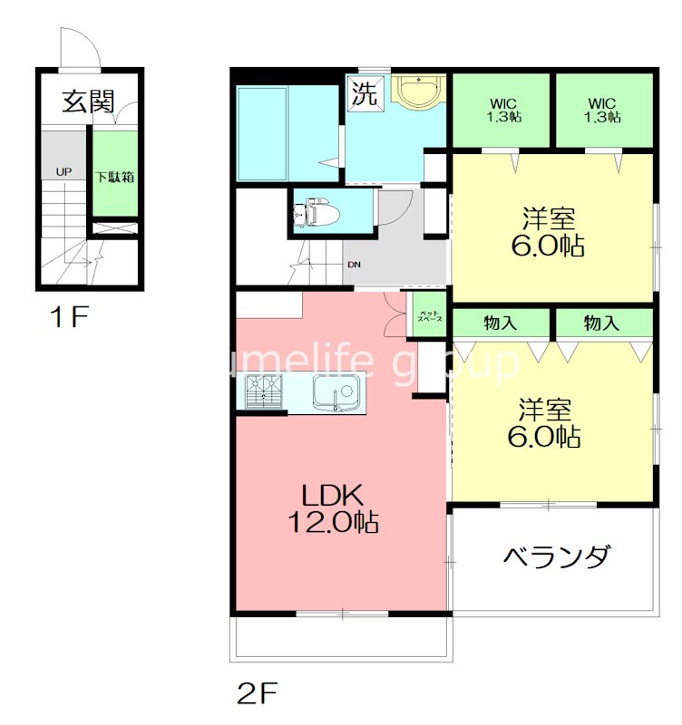 Fメゾン南棟 202号室 間取り