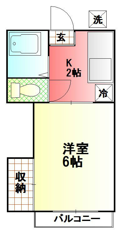 第2グリーンハウス  201号室 間取り