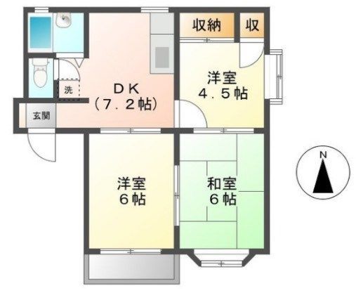 中村ハイツ 201号室 間取り