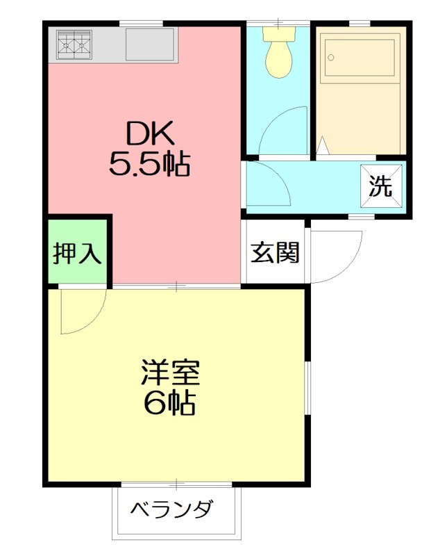 エスポアール伊勢原 A号室 間取り