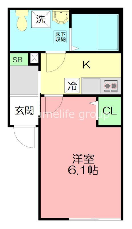 ベイルーム善行 102号室 間取り