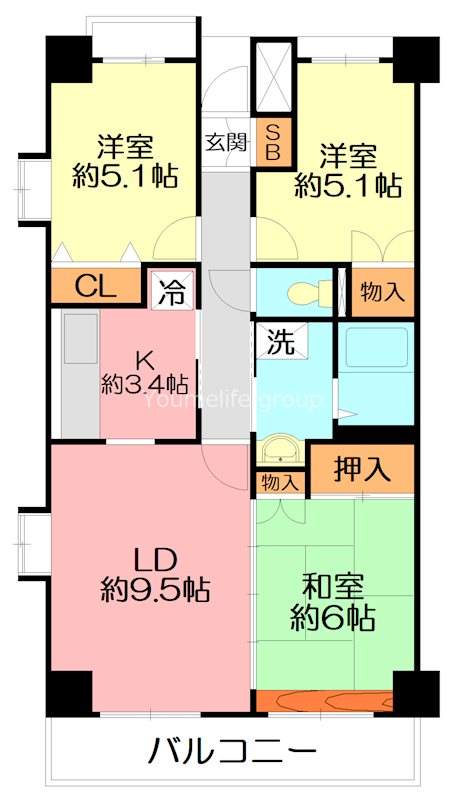 アルモニーア本厚木 503号室 間取り