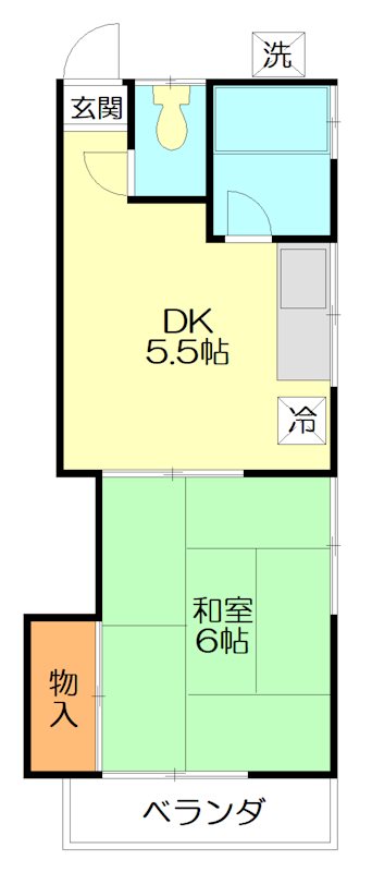 ホワイトハイツ D号室 間取り