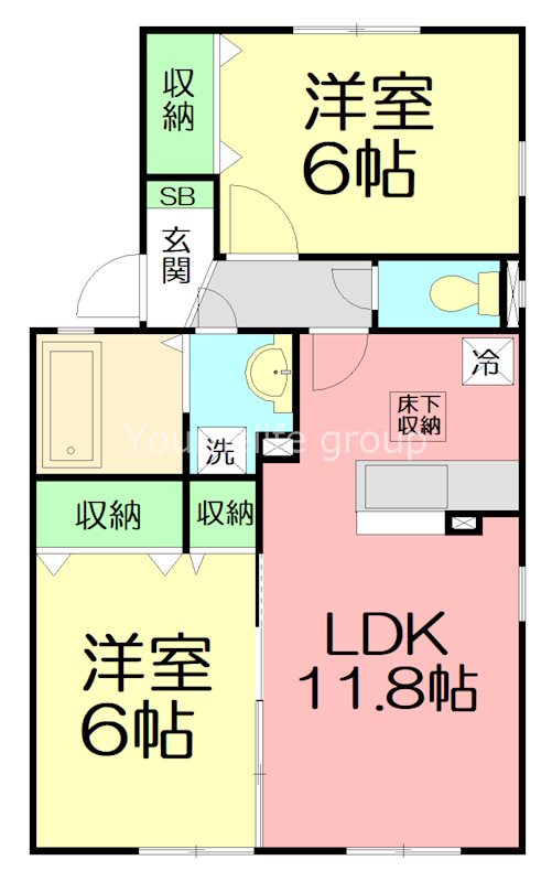 Vent Vert E(ヴァンヴェール イー) 101号室 間取り