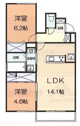 仁平C 103号室 間取り