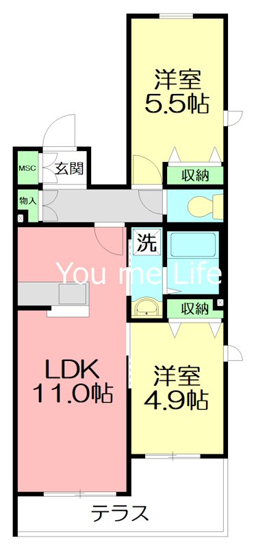 メゾン・ヒュッゲ 101号室 間取り