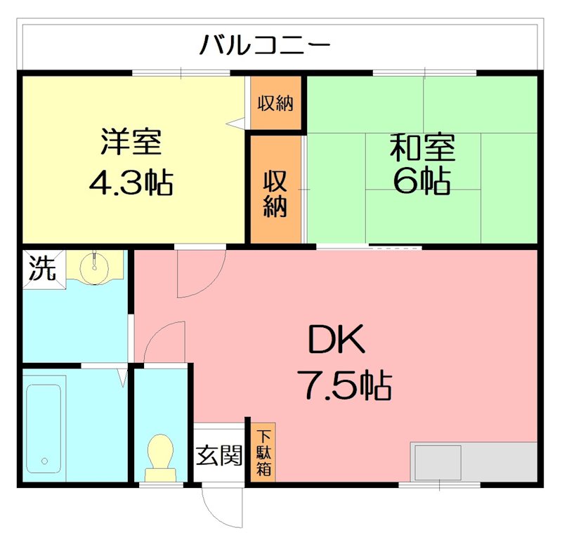 第二植原ハイツ 202号室 間取り