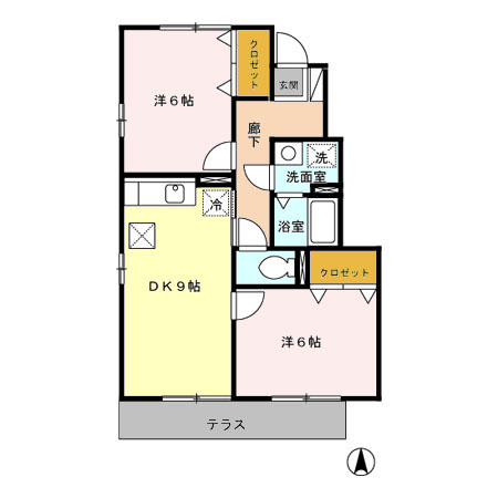 ユーカーサ 102号室 間取り