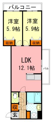 シェイクアパウ  201号室 間取り