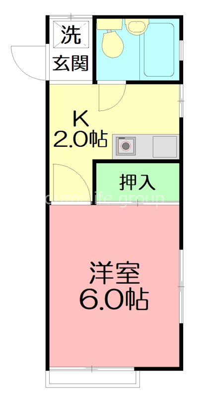 鶴巻フラット 201号室 間取り
