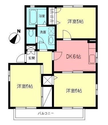 プレミールC 201号室 間取り