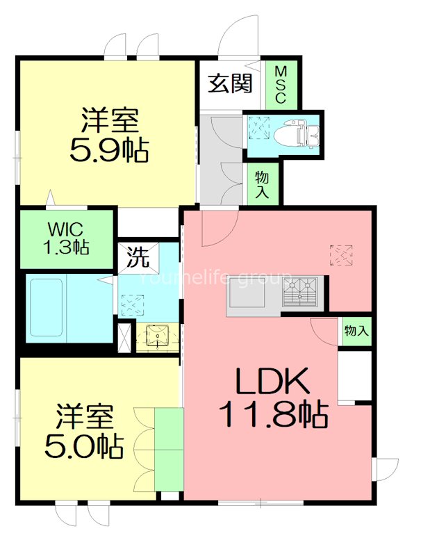 ルミエール湘南 101号室 間取り
