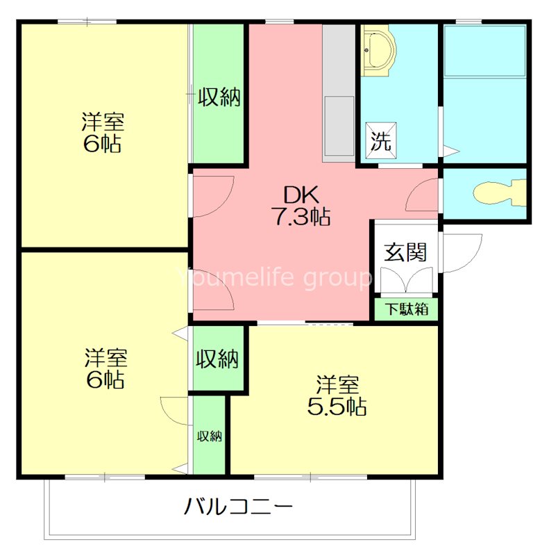 ビューバレー 203号室 間取り