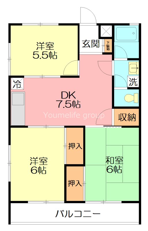 サニーハマノ 305号室 間取り