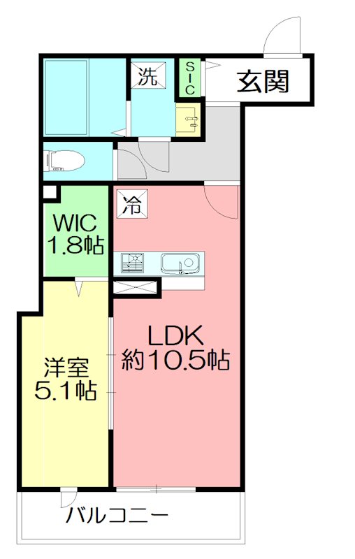 Ｗｅａｌｔｈ　由比ガ浜 105号室 間取り