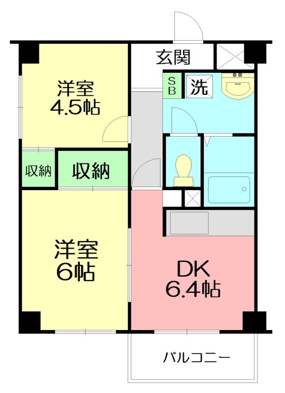 ライフパレット横浜 307号室 間取り