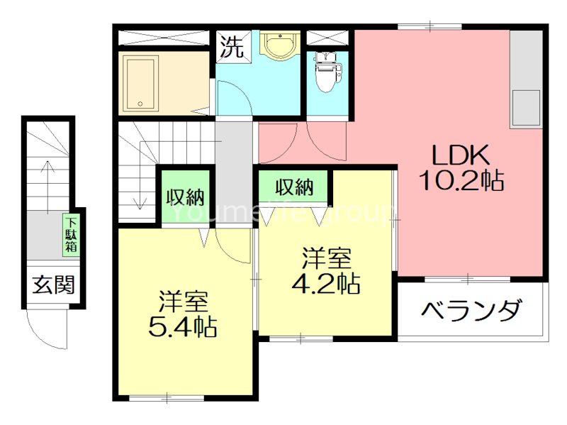 サンシャトル 202号室 間取り
