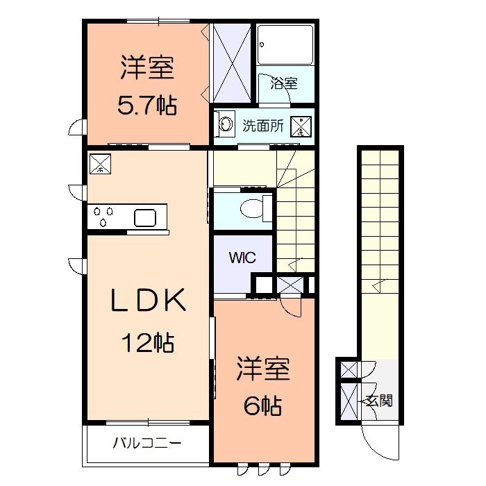 パラシオンＳ 201号室 間取り