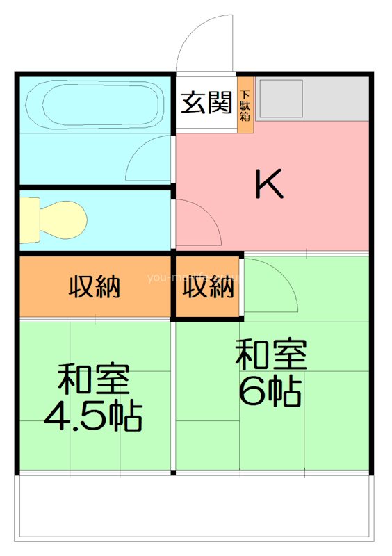 富士美ハイツ 202号室 間取り