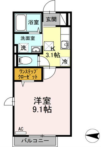 オーガスト螢 102号室 間取り