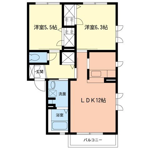 レグルスオザワＢ 101号室 間取り